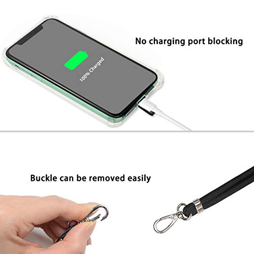 takyu Phone Lanyard, Universal Cell Phone Lanyard with Adjustable Nylon Neck strap, Phone Tether Safety Strap Compatible for Most Smartphones (Black)