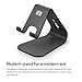 elago M2 Phone Stand [Black] - Premium Aluminum, Angled for Video Calls, Cable Management, Aluminum Phone Stand Compatible with iPhones, Galaxy, and Other Smartphones