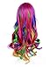 Prettybuy Women 27” Long Rainbow Wig Colorful Ombre Cosplay Wavy Curly Party Wig Lolita Costume Heat Resistantthumb 2