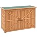 Goplus Wooden Garden Shed Outdoor Storage Cabinet Fir Wood Double Door Yard Locker (Natural)