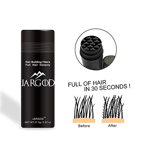 JARGOD Hair Building Fibers Hair fibers for Thining Hair Choose your color (Black)