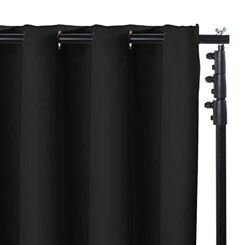 RoomDividersNow Premium Heavyweight Freestanding Room Divider Kit - Small B, 9ft Tall x 7ft - 12ft 6in Wide (Midnight Black)