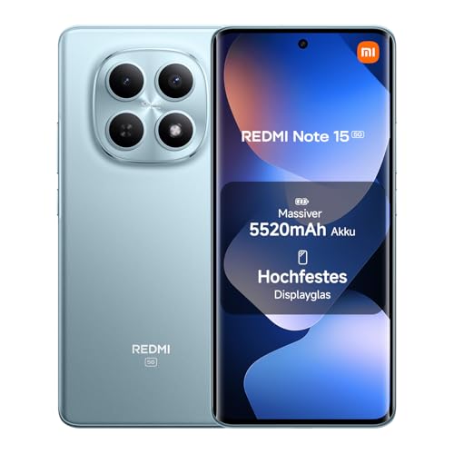 XIAOMI Redmi Note 15 5G Smartphone (6+128 GB) – Handy mit Android, Ultradünnes Design, IP66-Wasserschutz, 108-MP-Kamera, 6,77" FHD+ Display, Schwarz, 2 Jahre Garantie