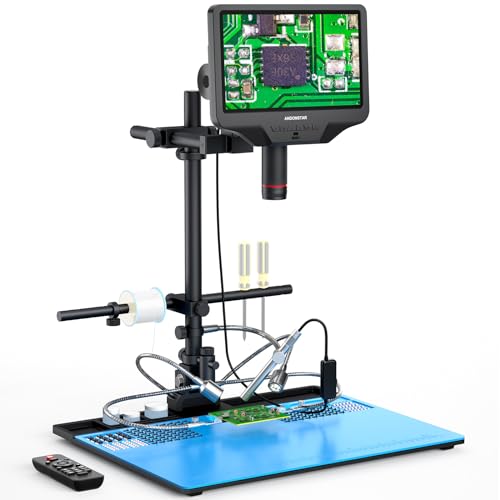 Andonstar AD409 Max HDMI Digital Microscope with Soldering Station Endoscope 10.1" LCD Display 300X USB Camera for Professional PCB Welding Support Windows PC