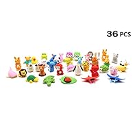 Set of 36 - SPADORIVE Adorable Pencil Eraser Zoo Animal Collection - Children