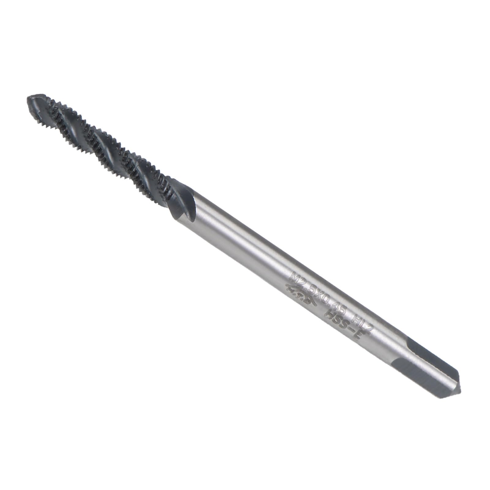 CoCud Spiral Flute Threading Tap, M2.5X0.45 Thread Size, Nitriding Coated HSS Tapping Tool - (Applications: for Processing Holes & Sticky Materials)