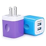 USB Charger Cube, Wall Charger Plug, Ailkin 2.1A Dual Port USB Adapter Power Plug Charging Station Box Base Replacement for iPhone X/8/7, iPad, Samsung Phones and More USB Charging Block