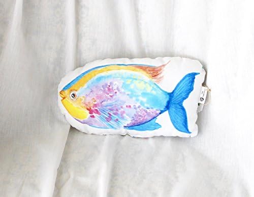 Fish pillow plush. Rainbow fish plush. Under the Sea nursery pillow. Kids room ocean decor. Fish stuffed animal. Fish soft toy.