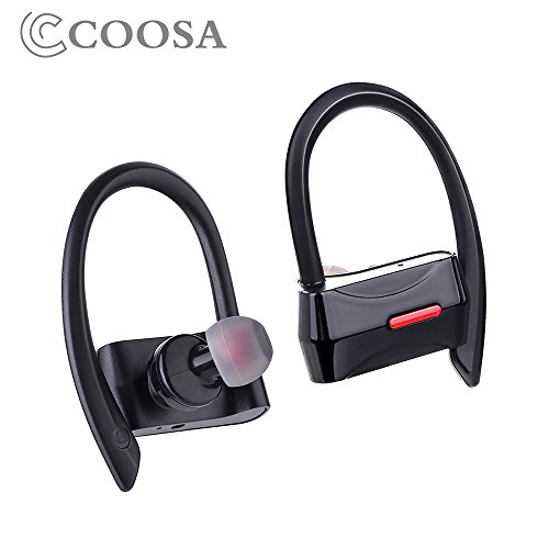 True Wireless Earbuds Mini Twins COOSA Bluetooth 4.1 Stereo Headphones Noise Cancelling Cordless Earphones Sweatproof In-Ear Headset with Mic Fit Sports Gym for iPhone Samsung iPad Android (blcak)