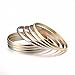 Castillna Set of 7 Tri-Color Silver / Gold / Rose Gold Stainless Steel Bangle Bracelet