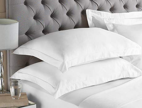 Cotton Metrics Heavy Quality King Pillow Shams Set of 2 White 600TC 100% Organic Cotton White Pillow Shams King Size 20X40 Decorative Pillow Cover with 2 Inch Flang