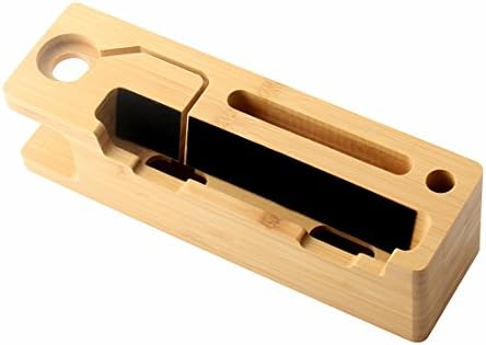 IPUTY Apple Watch Stand, 3 in 1 Bamboo Wood Charging Stand Dock Station Cradle Bracket Mount Holder for Apple Watch(38mm &amp;42mm), Two iPhone or Other Smartphones