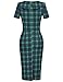 MUXXN Women's 1940s Bodycon Slim Midi OL Work Dress (Green Plaid L)
