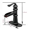 BWE Bathroom Faucet Oil Rubbed Bronze Single Handle Single Hole Waterfall Bathroom Sink Faucet with Drain Assembly with…