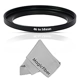 Goja 46-58MM Step-Up Adapter Ring (46MM Lens to 58MM Accessory) + Premium MagicFiber Microfiber Cleaning Cloth