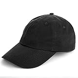 TARTINY Unisex Classic Plain 100% Cotton Baseball Cap, Low Profile Adjustable Curved Visor Hat For Men & Women(Black)