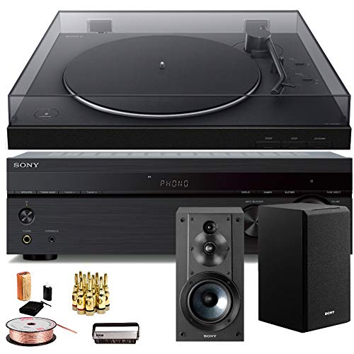 Sony PS-LX310BT Wireless Turntable with STRDH190 2-ch Stereo Bluetooth Receiver and SSCS5 Bookshelf Speakers Bundle