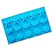 Poproo Seashell Silicone Candy Molds 15 Cavities Fish Seastar Shell Shaped Mould Decoration Chocolate Ice Cube Mold, Blue
