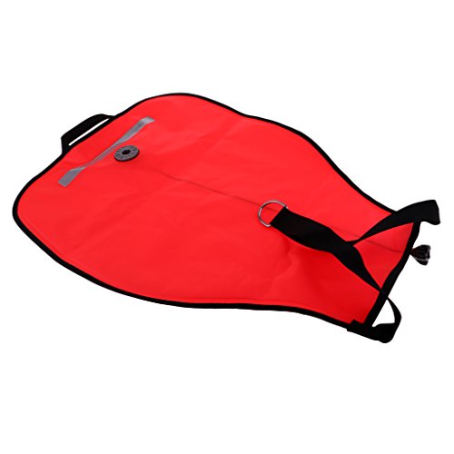 Prettyia (Pack of 2 Red Deluxe Nylon Diving SMB 50lbs Salvage Lift Bag & Over Pressure Valve Scuba Dive Underwater Treasure Find Safety Gear Equipment