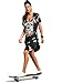 ZG&DD NEW LADIES ACID WASH RAW POWER PRINTED TOP LACE UP CHOKER NECK T-SHIRT DRESS WOMEN DRESS 04 X-Large