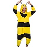 Silver Lilly Unisex Adult Pajamas - Plush One Piece Cosplay Bee Animal Costume