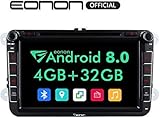Double Din Car Stereo,Eonon Android 8.0 Radio, Applicable to Volkswagen/SEAT/Skoda 4GB RAM+32GB ROM Octa-Core 8 Inch with Bluetooth Split Screen and PIP Multitasking Fender System,Fastboot-GA9153A