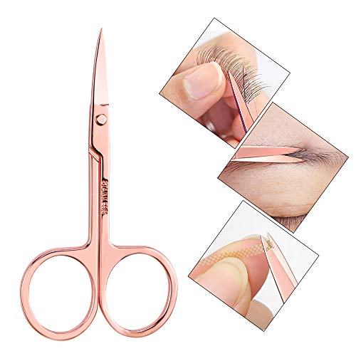 Meetory 4 Pieces Eyelashes Accessories Tools - Eyelash Curlers, 2 Pieces Fake Eyelashes Applicator Tool & Eyebrow/Fake Eyelashes Scissors(Rose Golden) - Thumbnail 6