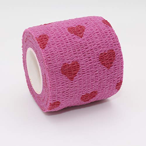 Leen4You Bandage Cohesive Non Woven Bandage Adhesive Bandage Medical Bandage, Sports Bandage, Dog Horse Pet Vet Animal Wound Cohesive Bandage Wrap Leg Support (W:5cm/2 inch,L:4.5m, Pattern Mix)-Pack o
