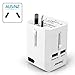 Insten Universal Worldwide Travel Adapter Wall Charger Power Plug AC Adapter with Dual USB Charging Ports for US/EU/UK/AU International Cellphone Laptop, White