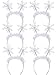 JOVITEC 6 Pack Christmas Snowflake Headbands Cute Head Boppers for Girls Xmas Holiday Bands Decor for Winter Themed Party(White)