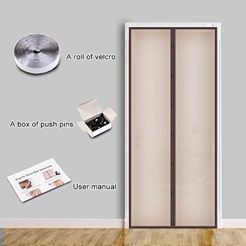 Magnetic Thermal Insulated Door Curtain for Air Conditioner Room/Kitchen Enjoy Your Cool Summer, Keeping Out Draft and Cold Air Screen Door Auto Closer Fits Doors Up to 46" x 82" MAX - Thumbnail 5