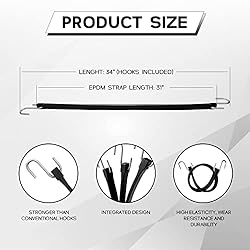 ROBLOCK 31" Rubber Tarp Straps with 150% Max