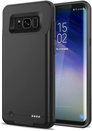 Galaxy S8 Battery Case,Emishine Ultra Slim 4000mAh Portable External Backup Case Battery For Samsung Galaxy S8/Rechargeable S8 Power Bank Case (5.8"-S8-Black)