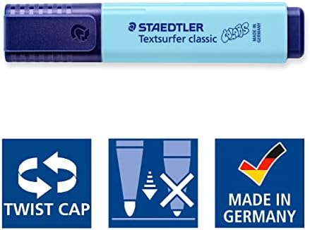 364 CWP4 Textsurfer classic 364 Textmarker (hohe Qualität Made in Germany, mit großem Tintenspeicher für extra lange Markierleistung, Etui mit 4 Farben, Vintage)