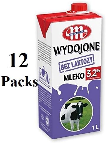 Mlekovita UHT Milk Lactose Free Milk 3.2% Long-Life Milk with 12 x 1 Liter