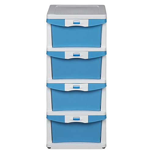 Nilkamal Chests of 4 Drawers CHTR23NT|Drawer organizer Structure with sliding wheels, modern design|Multi-Purpose Storage For Kids, School, Home and Office | Blue & Cream Colour, Plastic, Glossy 3 Nilkamal Chests of 4 Drawers CHTR23NT|Drawer organizer Structure with sliding wheels, modern design|Multi-Purpose Storage For Kids, School, Home and Office | Blue & Cream Colour, Plastic, Glossy - Image 3