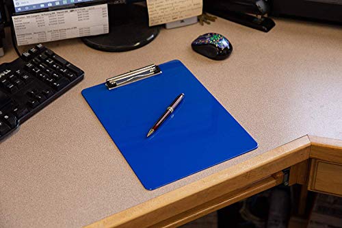 Plastic Clipboards (Set of 6) Multi Pack Clipboard (Blue) Strong 12.5 x 9 Inch | Holds 100 Sheets! Acrylic Clipboards with Low Profile Clip | Cute Clip Boards Board Clips - Thumbnail 4