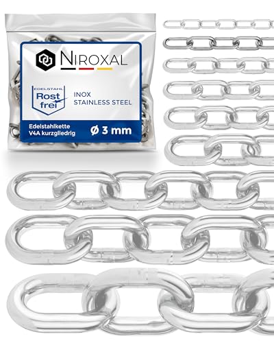 Stainless Steel Chain Short Link 316 Marine Grade A4 DIN 766 DIN 5685 3 mm 100 m Round Link Chain Rust Resistant Decorative Outdoor Chain NietFullThings โ image 1