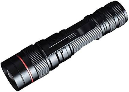 Pocket Brightness Dimmable 3 Modes Retractable Waterproof 350LM Flashlight Black