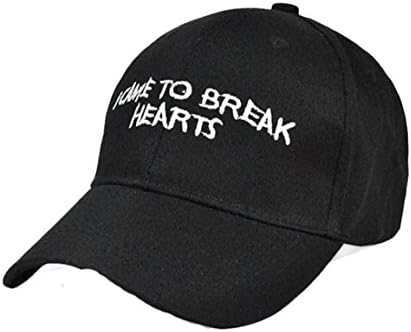 HN Embroidery Cotton Baseball Cap Boys Girls Snapback Hip Hop Flat Hat (Black)