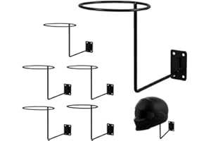 MANNIFEN PEI Motorcycle Accessories Helmet Holder Jacket Hanger Wall Mounted Multifunctional Rack (Black 6pc)