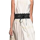 Womtop Woman Waist Belt Faux Leather Self Tie Wrap Around Waist Band Cinch Belts Boho Belts (Free, Black)