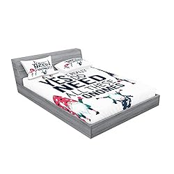 Ambesonne Saying Fitted Sheet & Pillow Sham