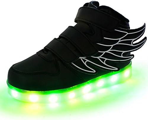 6 Colors LED Light Up Shoes Flashing Sneakers for Kids Boys Girls 37 4.5M US big Kid Black