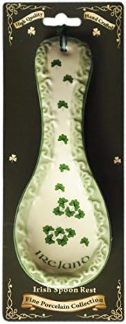 Ceramic Spoon Rest With Shamrock Illustration