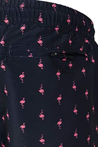 Herren Swim Shorts – Schnelltrocknende Badehose mit Innenslip und Taschen für Strand Pool Urlaub und sportliche Aktivitäten,Flamingo,M