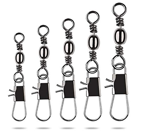 OROOTL Wirbel Angeln Snap 100Stk Barrel Angelwirbel mit Sicherheit Interlock Snaps Link hohe Festigkeit Salzwasser Angelzubehör Angelgerät Köder Line Connector