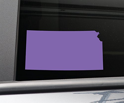 Kansas Vinyl Decal Laptop Car Truck Bumper Window Sticker, 6.5" x 3.5", Purple