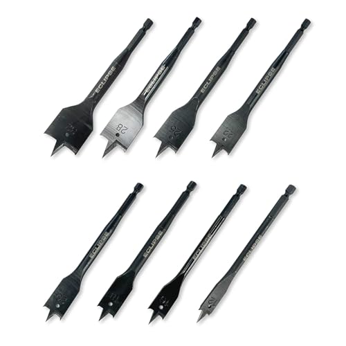 Eclipse Professional Tools 8 Piece Flat Wood Drill Bit Set