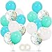 Snowflake Birthday Party Supplies Balloons 40 Pack 12 Inch White Light Aqua Blue Latex Balloons with Confetti Balloon for Baby Shower Winter Wonderland Party Decorations Christmas Party Favors